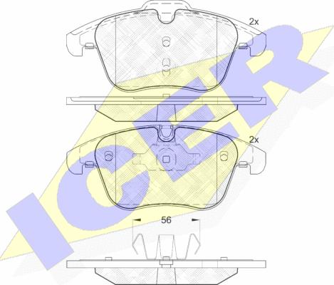 Icer 181885 - Тормозные колодки, дисковые, комплект autospares.lv