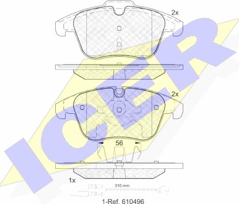 Icer 181886-203 - Тормозные колодки, дисковые, комплект autospares.lv