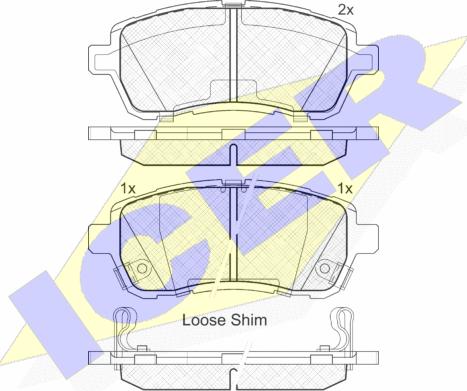 Icer 181881-200 - Тормозные колодки, дисковые, комплект autospares.lv