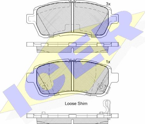 Icer 181881-208 - Тормозные колодки, дисковые, комплект autospares.lv