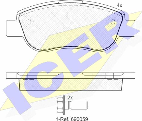 Icer 181883 - Тормозные колодки, дисковые, комплект autospares.lv