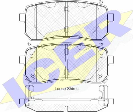 Icer 181839 - Тормозные колодки, дисковые, комплект autospares.lv