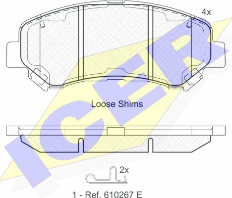 Icer 181834 - Тормозные колодки, дисковые, комплект autospares.lv