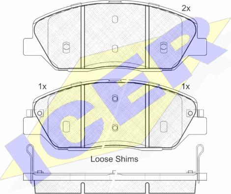 Icer 181828 - Тормозные колодки, дисковые, комплект autospares.lv