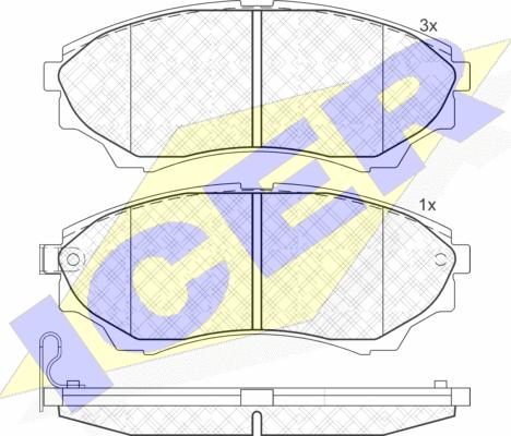 Icer 181822 - Тормозные колодки, дисковые, комплект autospares.lv