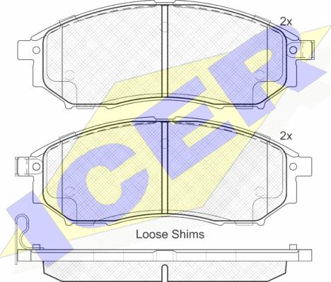 Icer 181876 - Тормозные колодки, дисковые, комплект autospares.lv