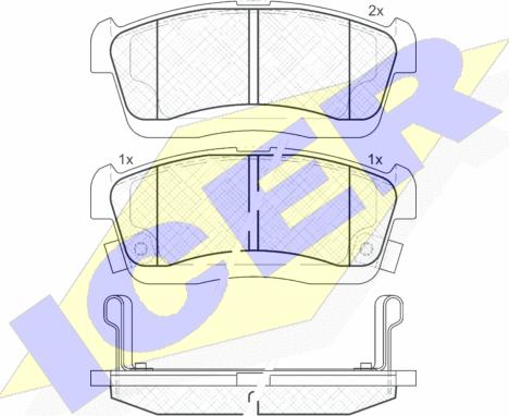 Icer 181872 - Тормозные колодки, дисковые, комплект autospares.lv