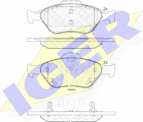 Icer 181877 - Тормозные колодки, дисковые, комплект autospares.lv