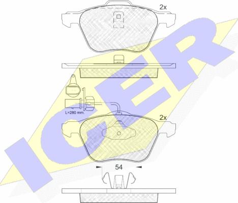 Icer 181395 - Тормозные колодки, дисковые, комплект autospares.lv