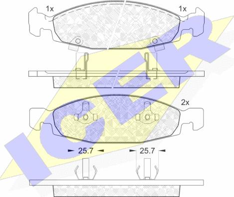 Icer 181398 - Тормозные колодки, дисковые, комплект autospares.lv