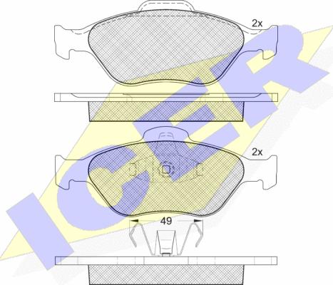 Icer 181343 - Тормозные колодки, дисковые, комплект autospares.lv