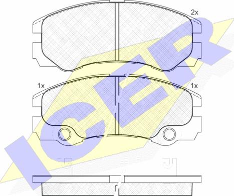 Icer 181354 - Тормозные колодки, дисковые, комплект autospares.lv