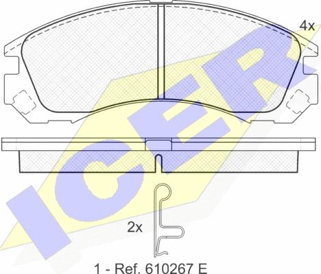 Icer 181358 - Тормозные колодки, дисковые, комплект autospares.lv