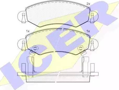 Icer 181368 - Тормозные колодки, дисковые, комплект autospares.lv