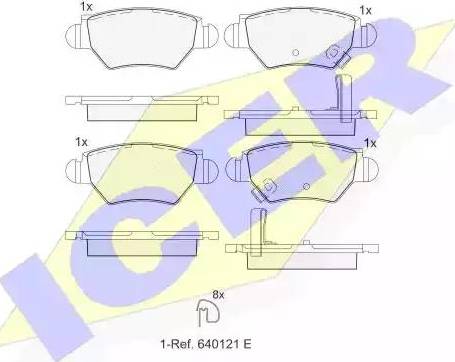 Icer 181363 - Тормозные колодки, дисковые, комплект autospares.lv