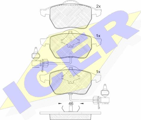 Icer 181362 - Тормозные колодки, дисковые, комплект autospares.lv