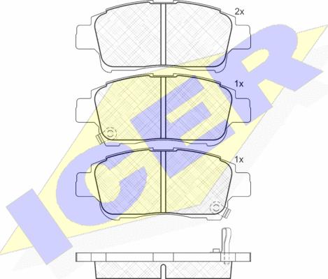 Icer 181304 - Тормозные колодки, дисковые, комплект autospares.lv