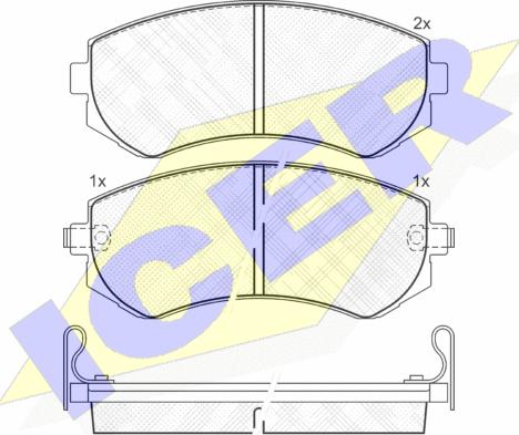 Icer 181300 - Тормозные колодки, дисковые, комплект autospares.lv