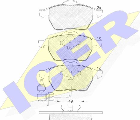 Icer 181384 - Тормозные колодки, дисковые, комплект autospares.lv