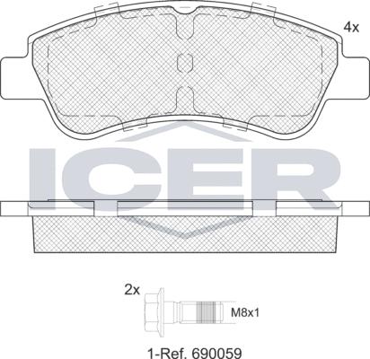 Icer 181388e1 - Тормозные колодки, дисковые, комплект autospares.lv