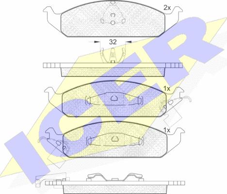 Icer 181339 - Тормозные колодки, дисковые, комплект autospares.lv