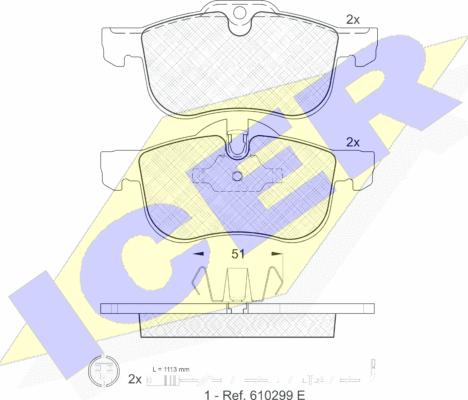 Icer 181335-203 - Тормозные колодки, дисковые, комплект autospares.lv