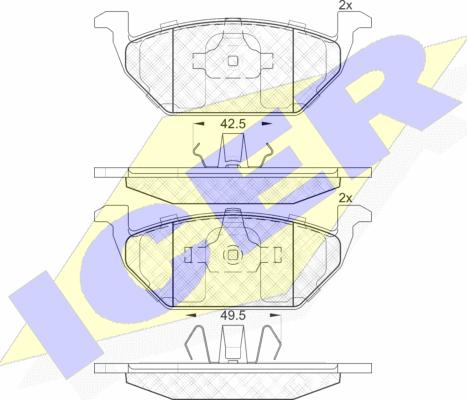 Icer 181338 - Тормозные колодки, дисковые, комплект autospares.lv