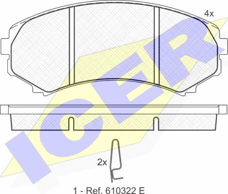 Icer 181374 - Тормозные колодки, дисковые, комплект autospares.lv