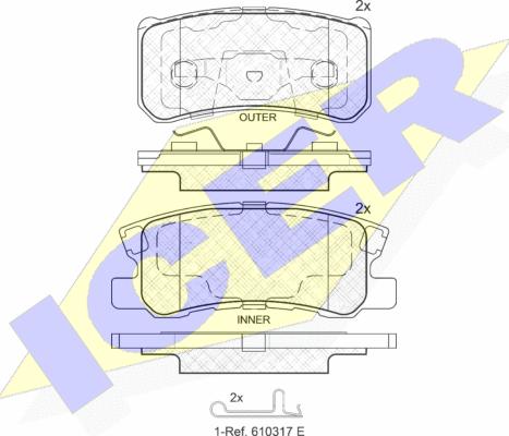 Icer 181375-202 - Тормозные колодки, дисковые, комплект autospares.lv