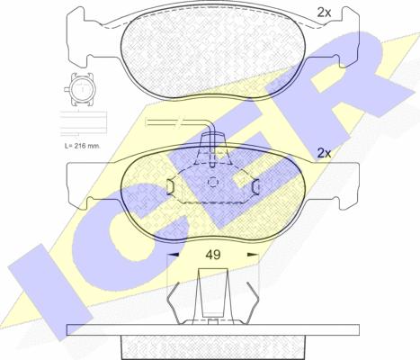 Icer 181376 - Тормозные колодки, дисковые, комплект autospares.lv