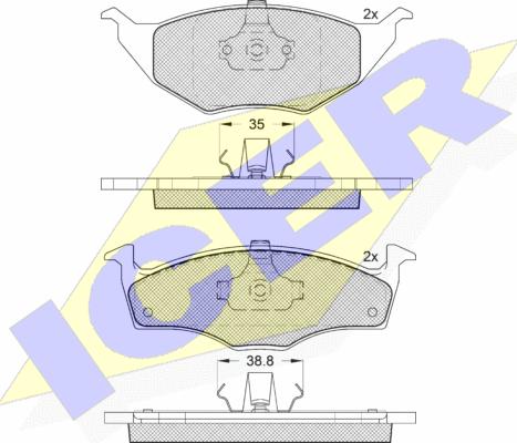 Icer 181373-400 - Тормозные колодки, дисковые, комплект autospares.lv