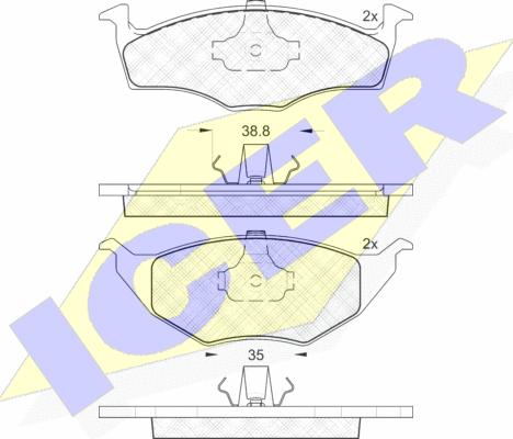 Icer 181373 - Тормозные колодки, дисковые, комплект autospares.lv