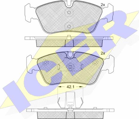 Icer 181295-396 - Тормозные колодки, дисковые, комплект autospares.lv