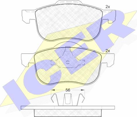 Icer 181297 - Тормозные колодки, дисковые, комплект autospares.lv