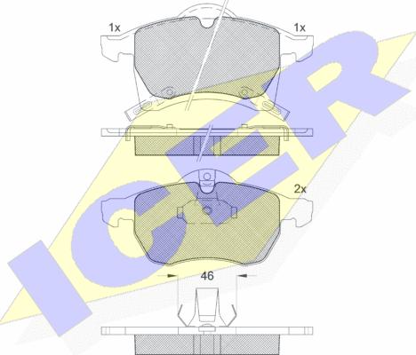 Icer 181248 - Тормозные колодки, дисковые, комплект autospares.lv