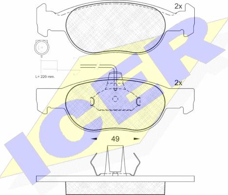 Icer 181242 - Тормозные колодки, дисковые, комплект autospares.lv