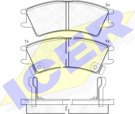 Icer 181268 - Тормозные колодки, дисковые, комплект autospares.lv