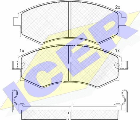 Icer 181267 - Тормозные колодки, дисковые, комплект autospares.lv