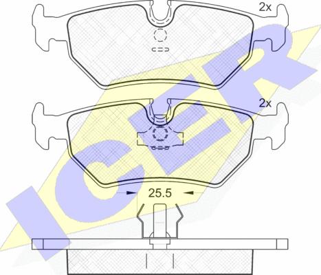 Icer 181214 - Тормозные колодки, дисковые, комплект autospares.lv