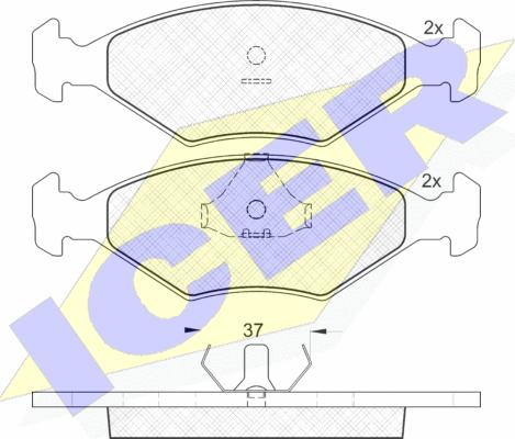 Icer 181215 - Тормозные колодки, дисковые, комплект autospares.lv