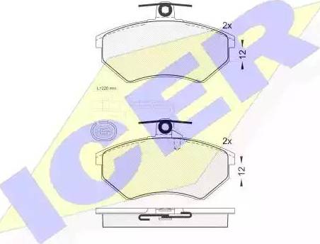 Icer 181216 - Тормозные колодки, дисковые, комплект autospares.lv