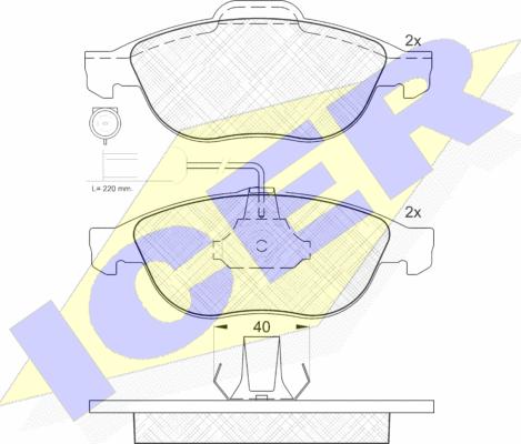 Icer 181212 - Тормозные колодки, дисковые, комплект autospares.lv