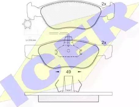 Icer 181282 - Тормозные колодки, дисковые, комплект autospares.lv