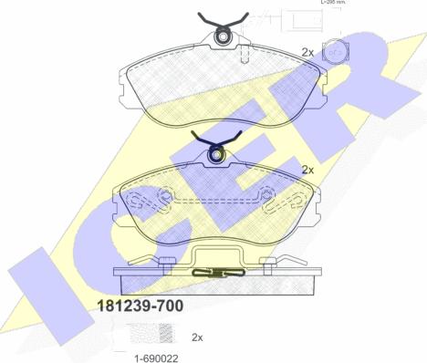 Icer 181239-700 - Тормозные колодки, дисковые, комплект autospares.lv