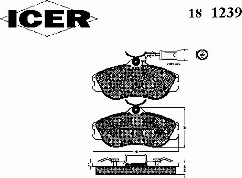 Icer 181239 - Тормозные колодки, дисковые, комплект autospares.lv