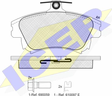 Icer 181236-208 - Тормозные колодки, дисковые, комплект autospares.lv