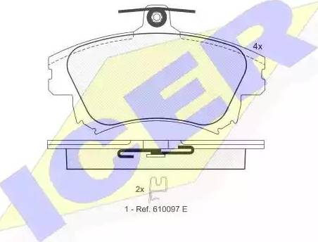 Icer 181236 - Тормозные колодки, дисковые, комплект autospares.lv