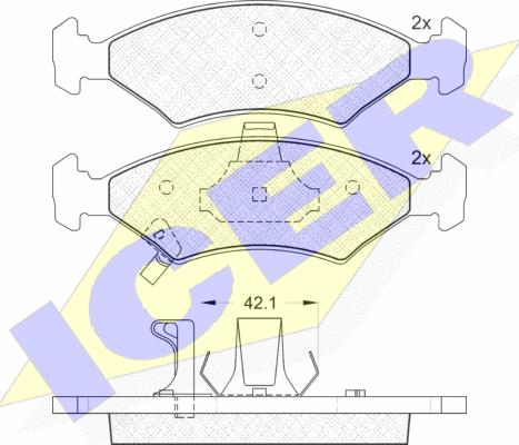 Icer 181231 - Тормозные колодки, дисковые, комплект autospares.lv