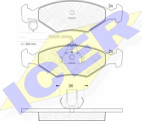 Icer 181226 - Тормозные колодки, дисковые, комплект autospares.lv