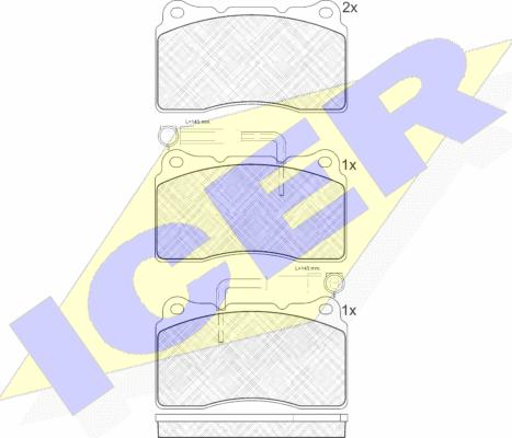 Icer 181279 - Тормозные колодки, дисковые, комплект autospares.lv